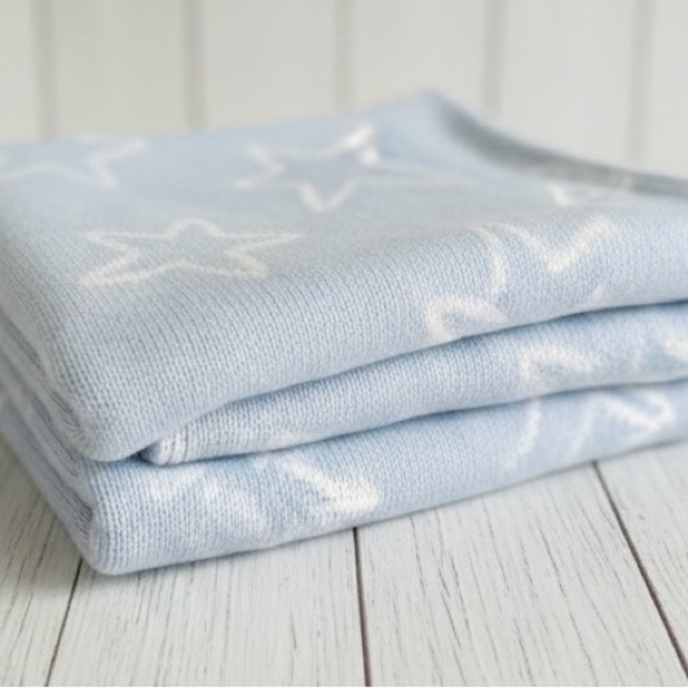 Soft newborn nursery Blue Star Pattern baby boy Blanket swaddle